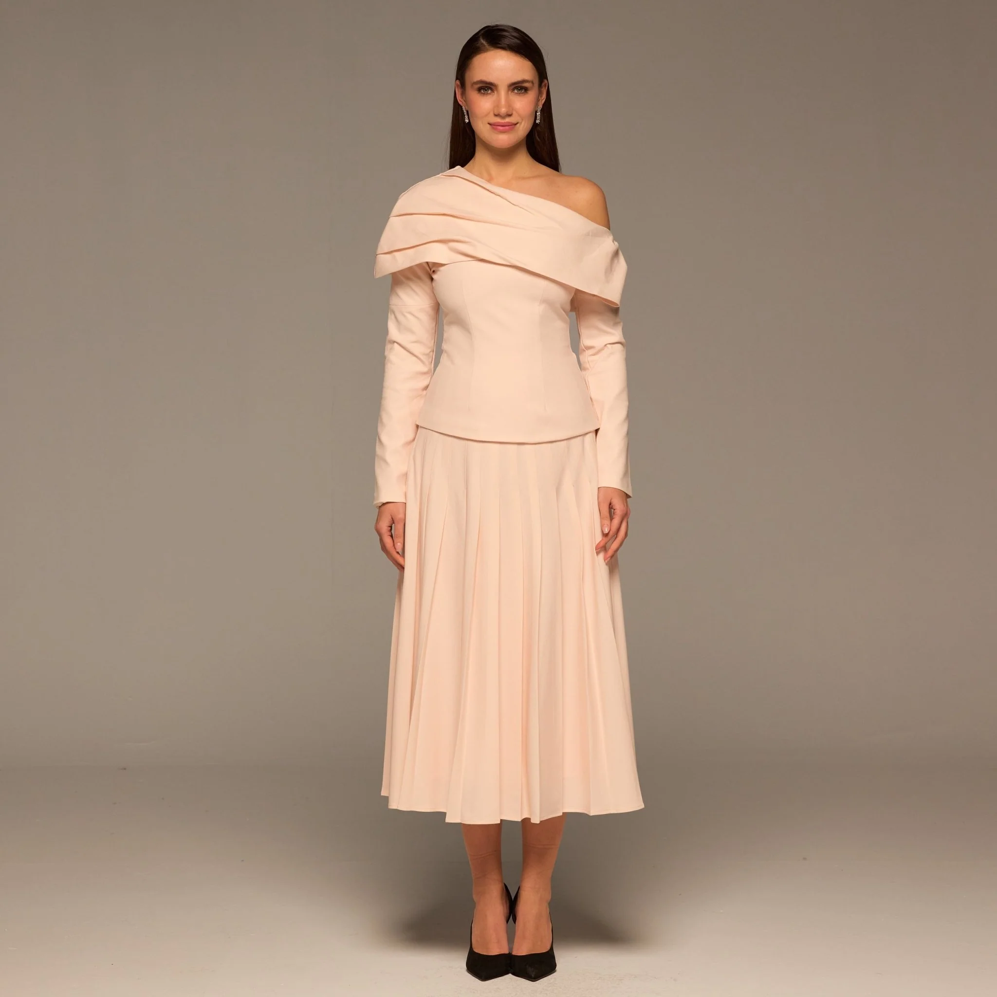 Pink Dropped Shoulder Long Sleeve Top - Image 2