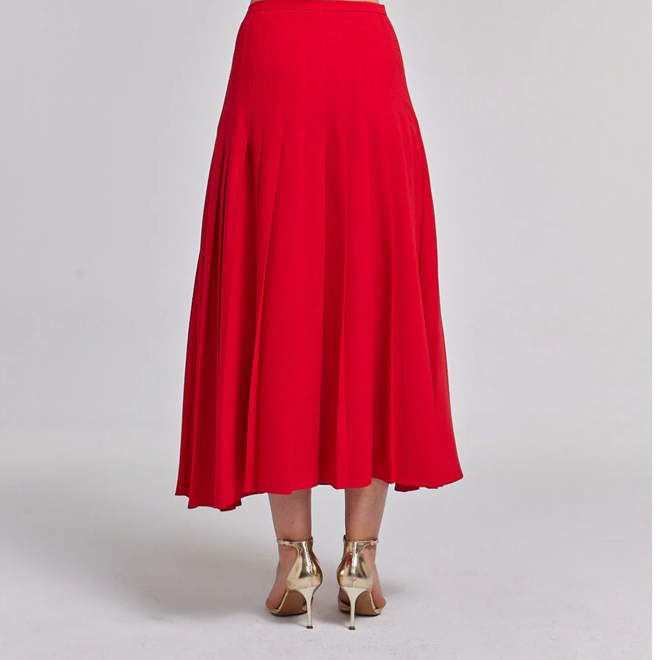 Pleated Crepe Maxi Skirt - Image 4