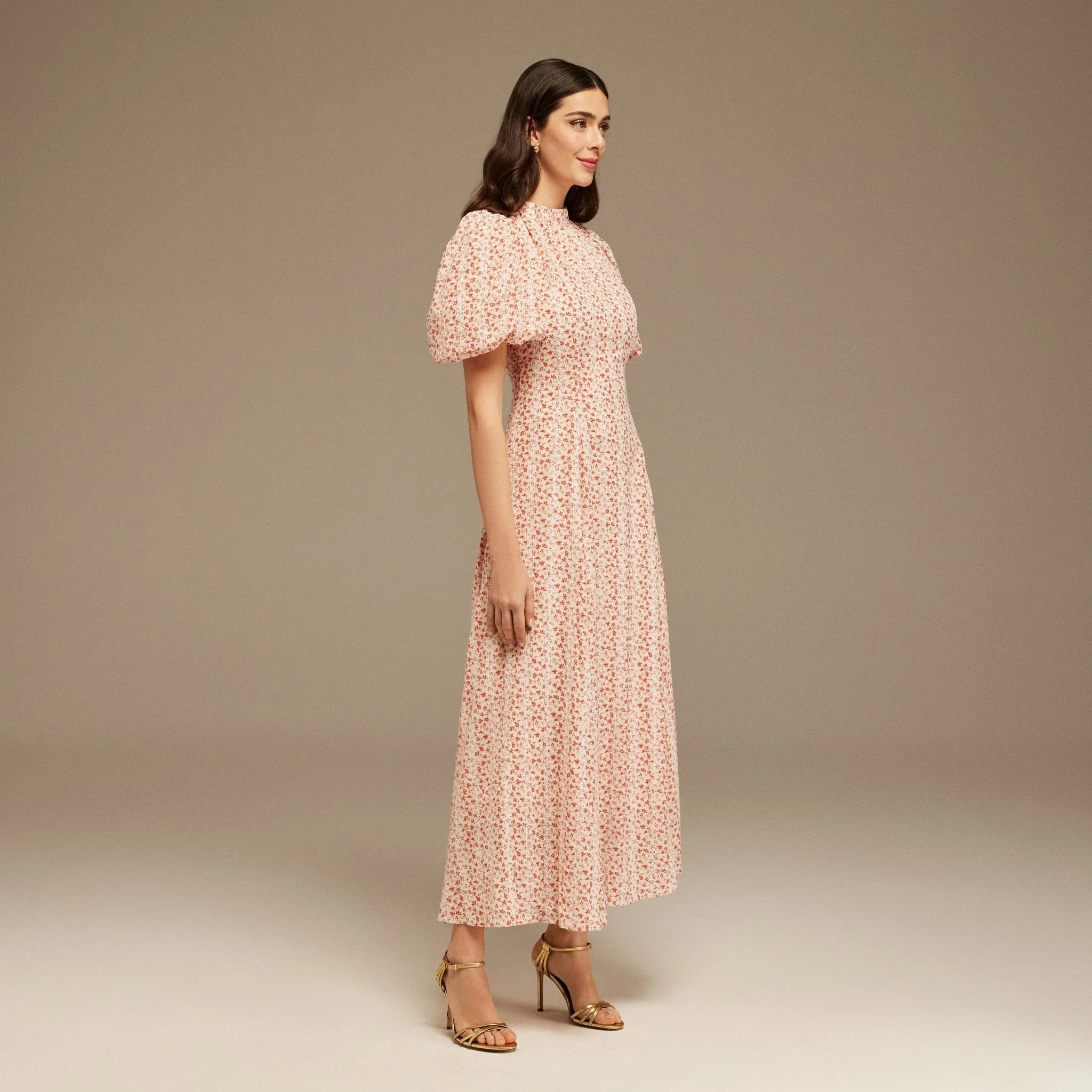 Short Sleeve Floral Lace Midi Dress - Image 2