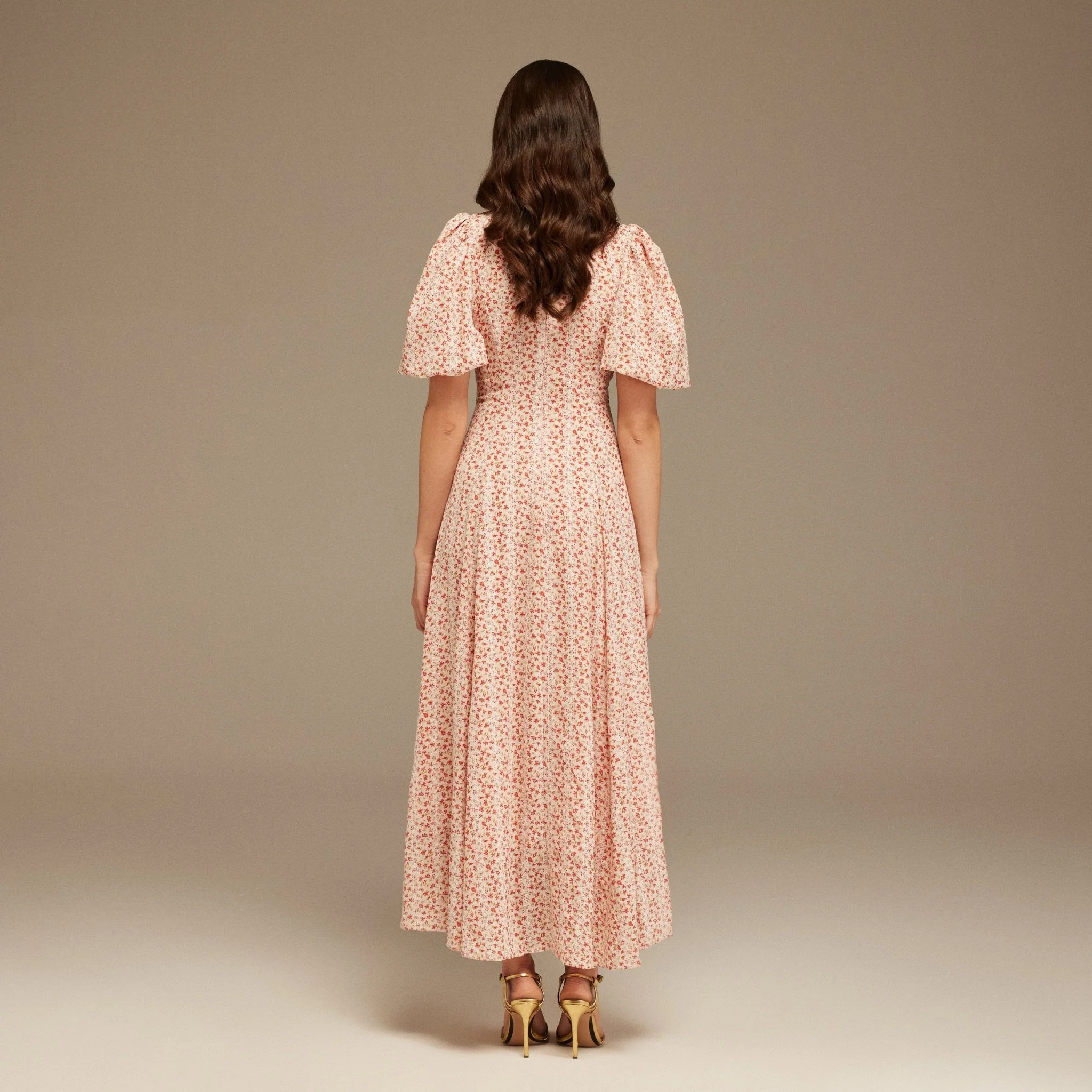 Short Sleeve Floral Lace Midi Dress - Image 4
