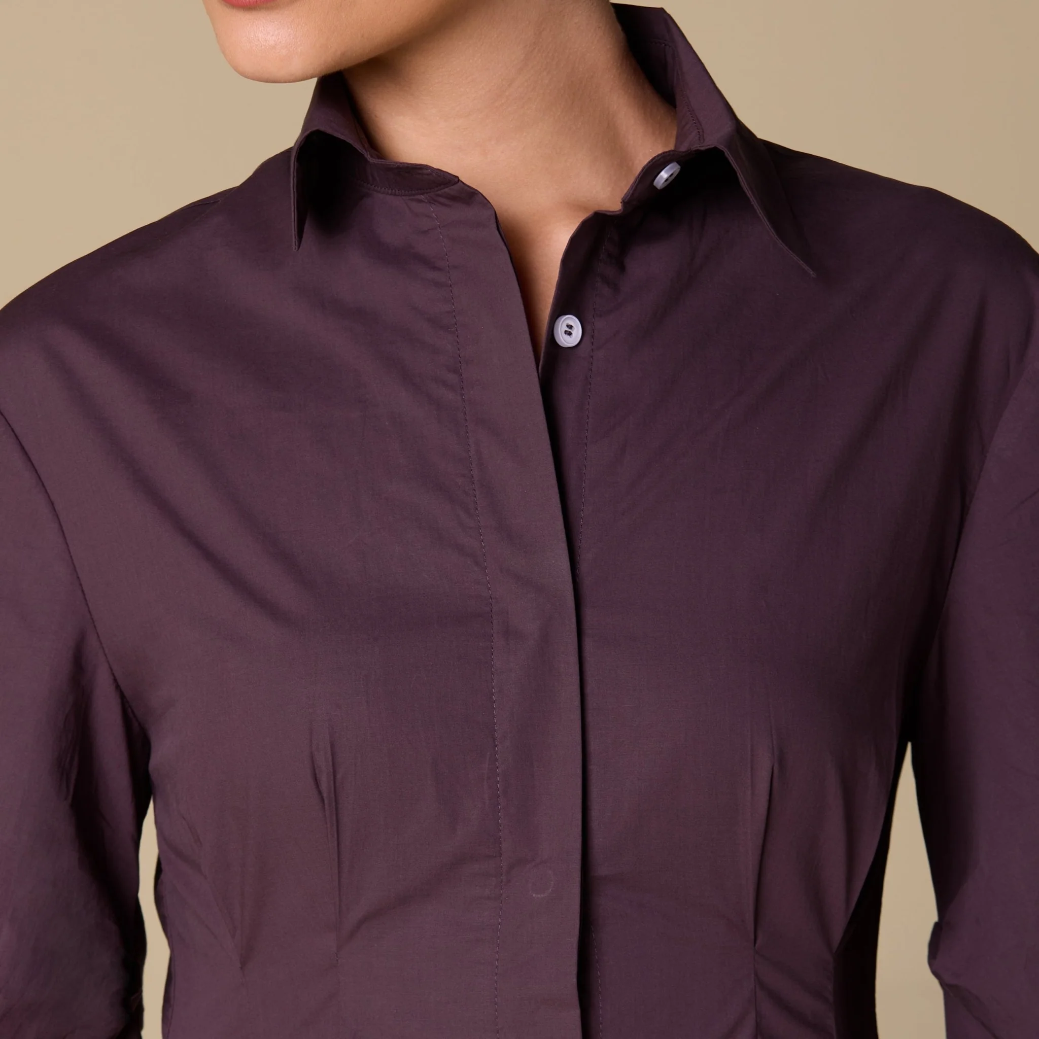 Poplin Pleated Maxi Shirt Dress with Hidden Buttons - Image 7