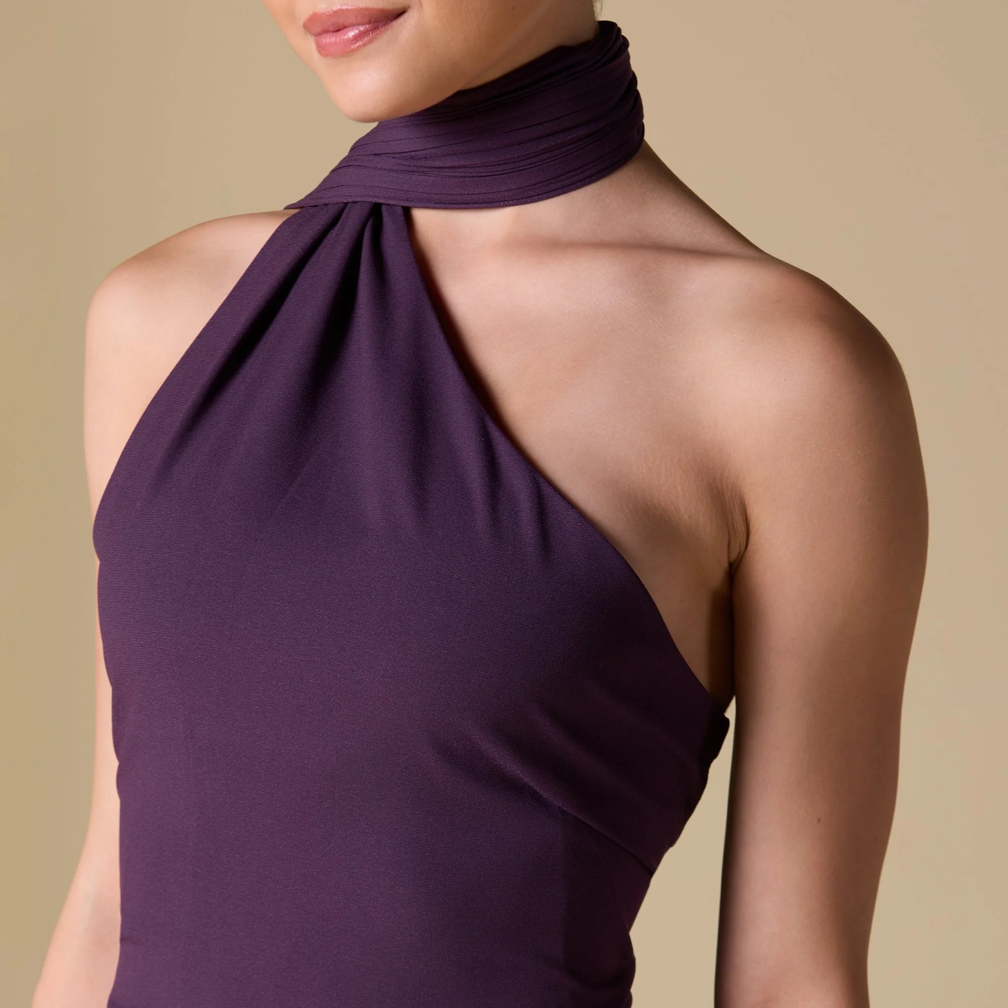 Crepe Pleated Scarf Maxi Dress - Image 3