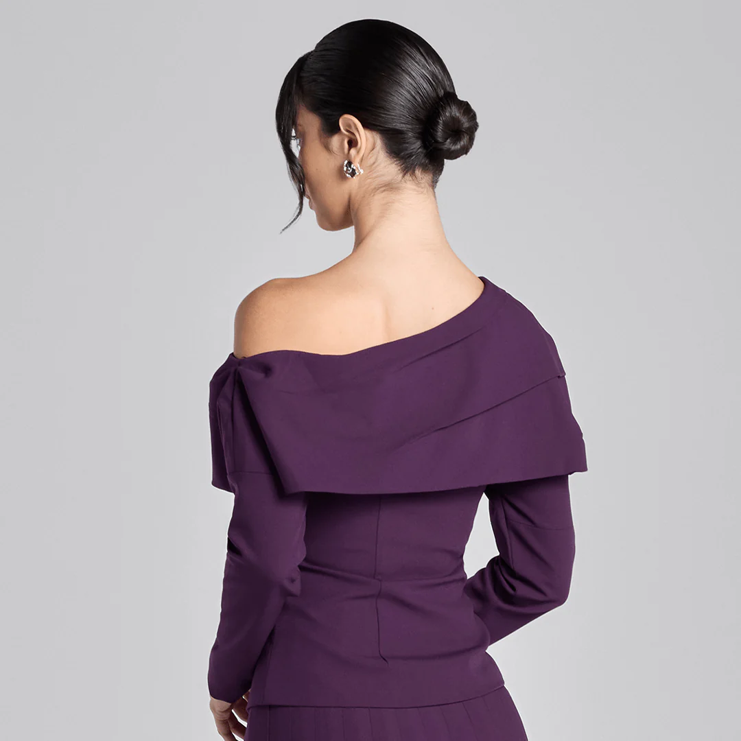 Purple Dropped Shoulder Long Sleeve Top - Image 6