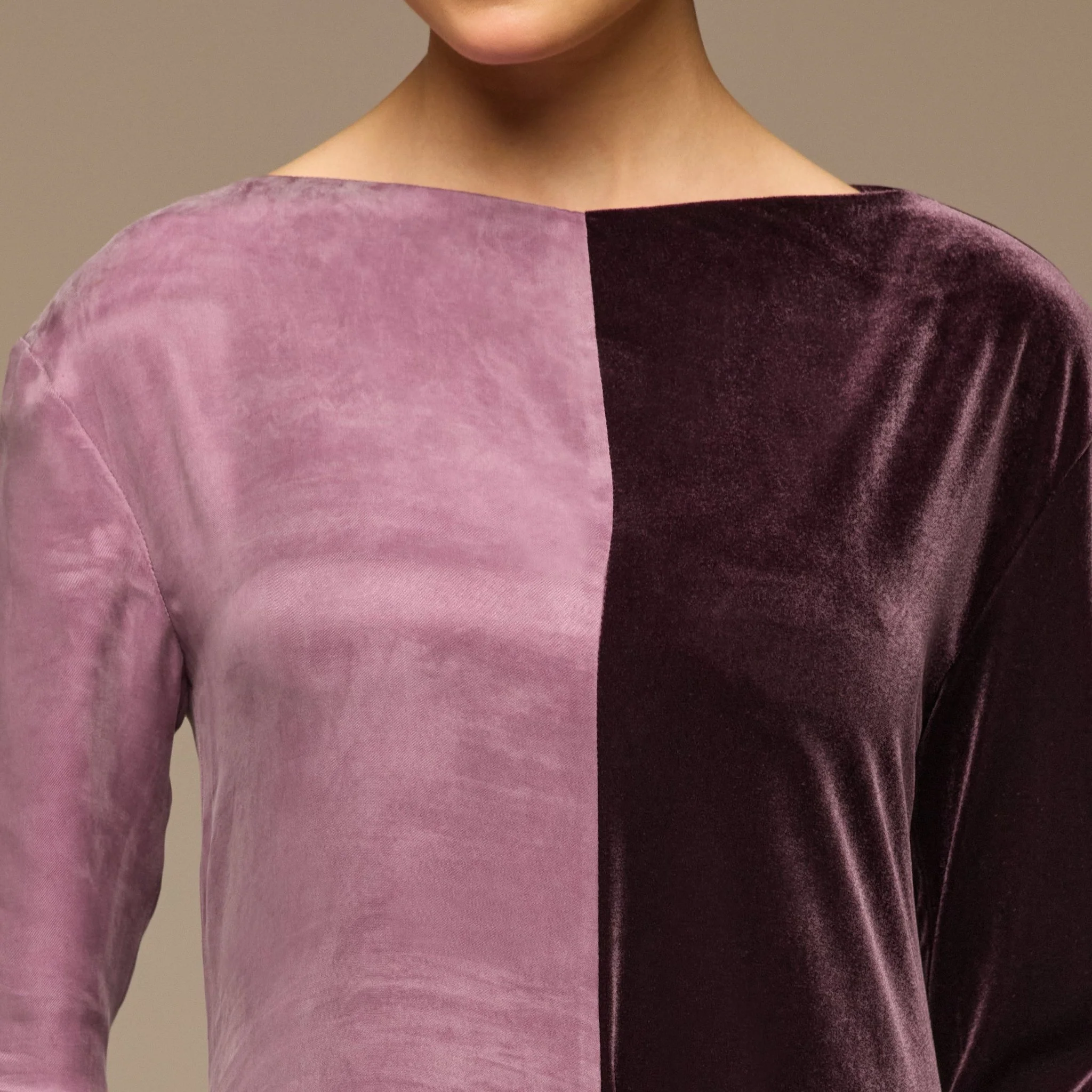 Purple Two Tone Velvet-Cupro Maxi kaftan - Image 3