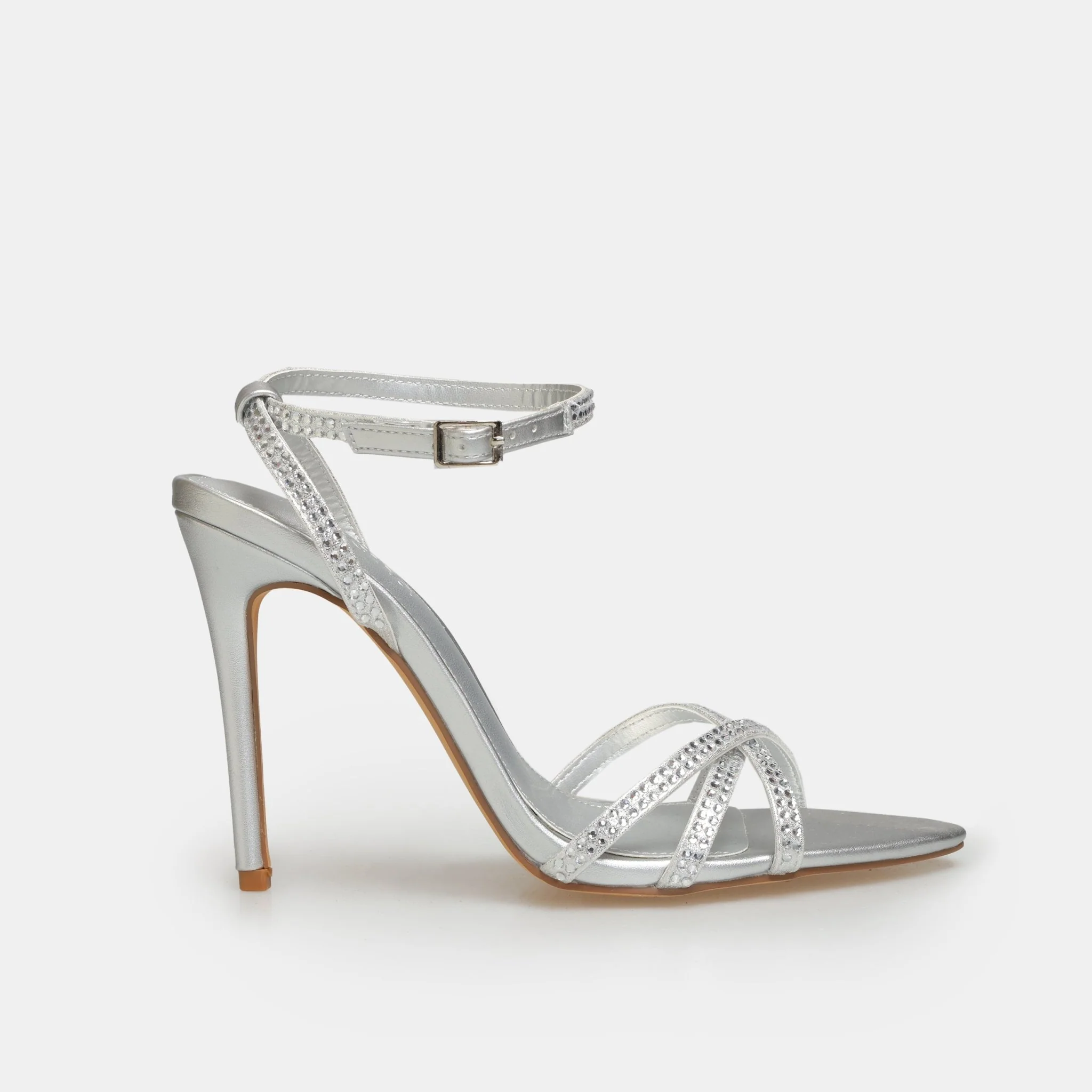 Silver Metallic High Heel Sandals