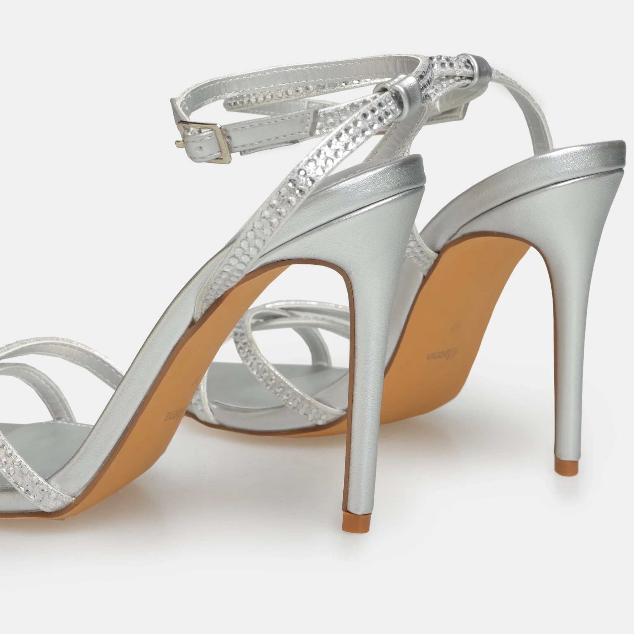 Silver Metallic High Heel Sandals - Image 4
