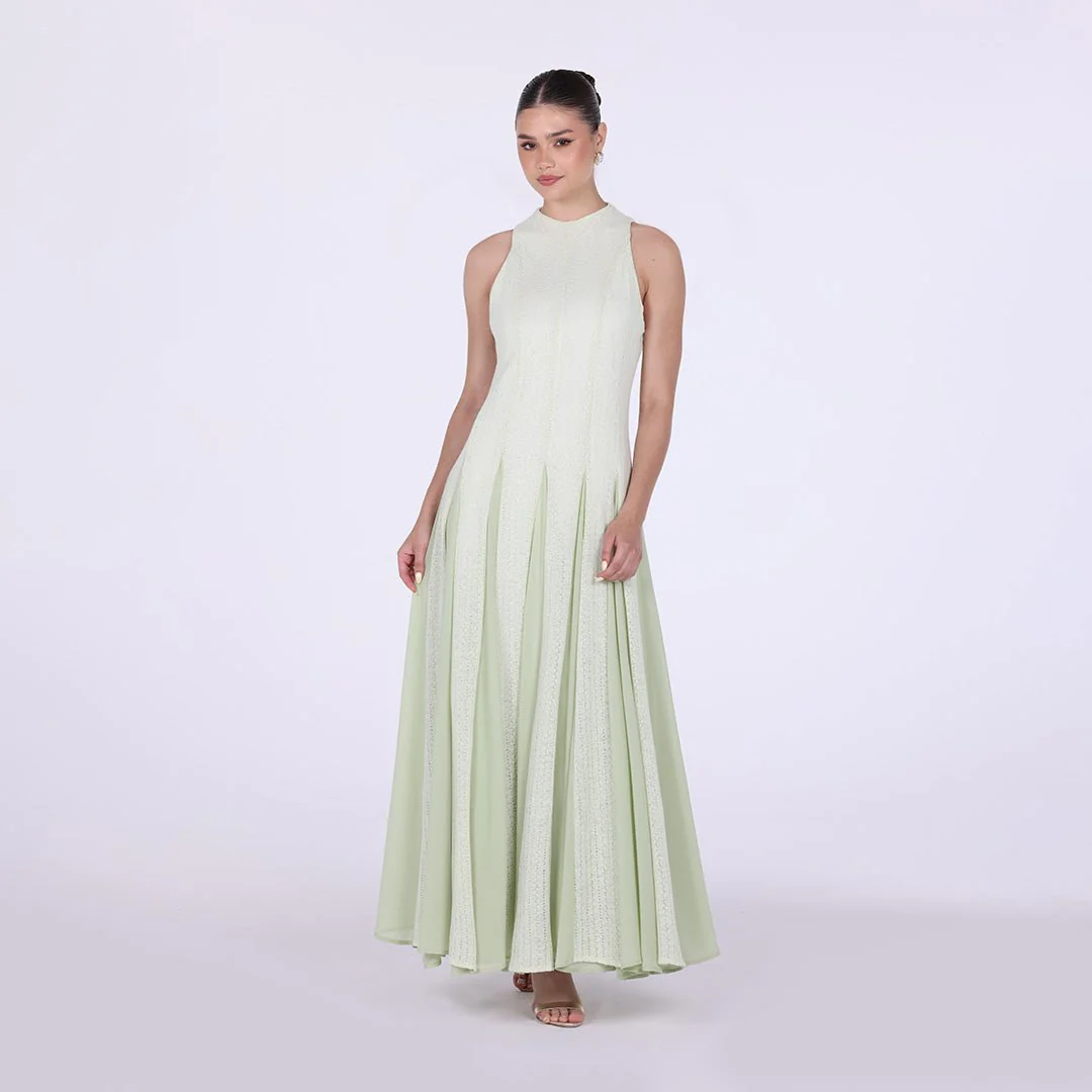 Pleats Aline Skirt Maxi Dress - Image 17
