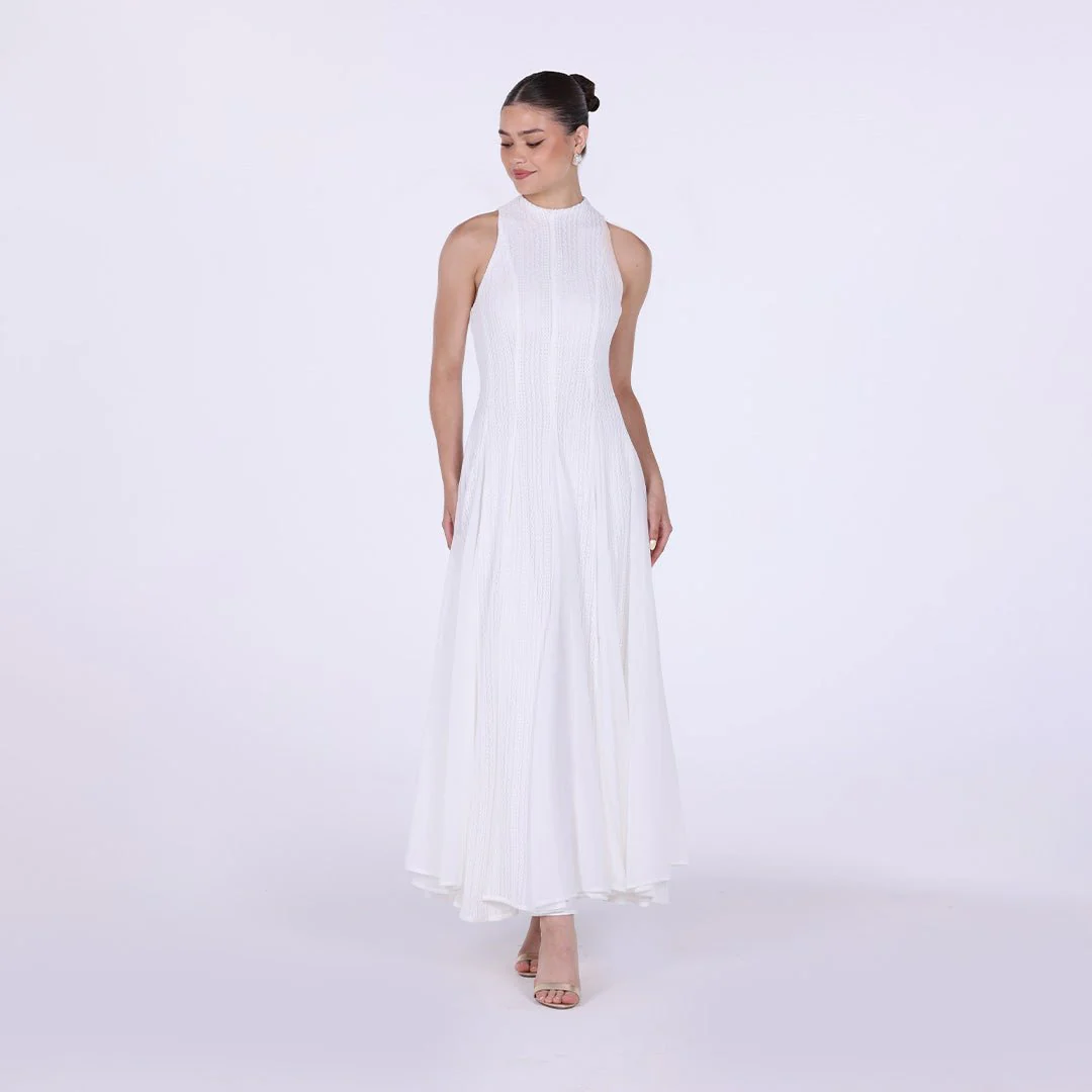 Pleats Aline Skirt Maxi Dress - Image 2