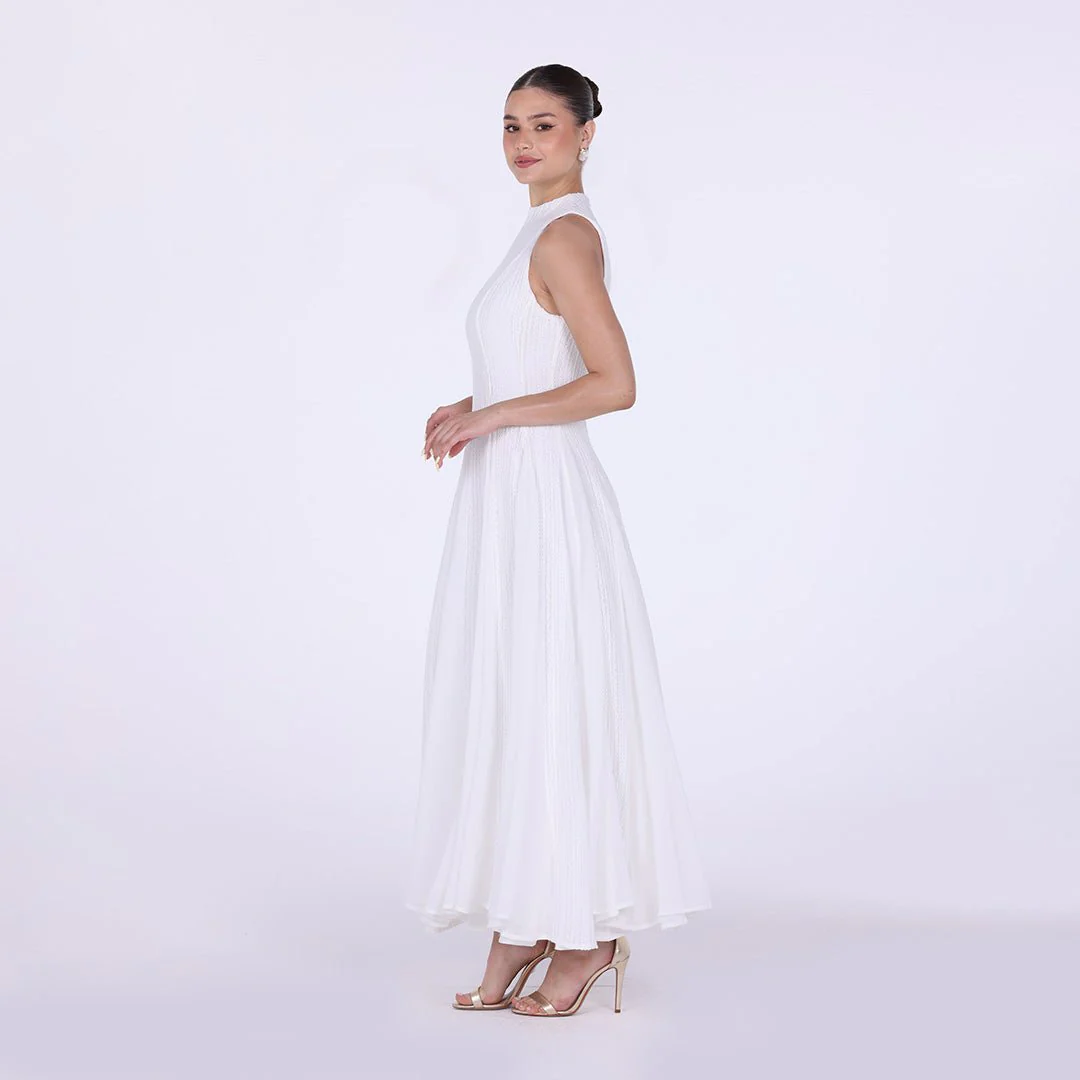 Pleats Aline Skirt Maxi Dress - Image 3