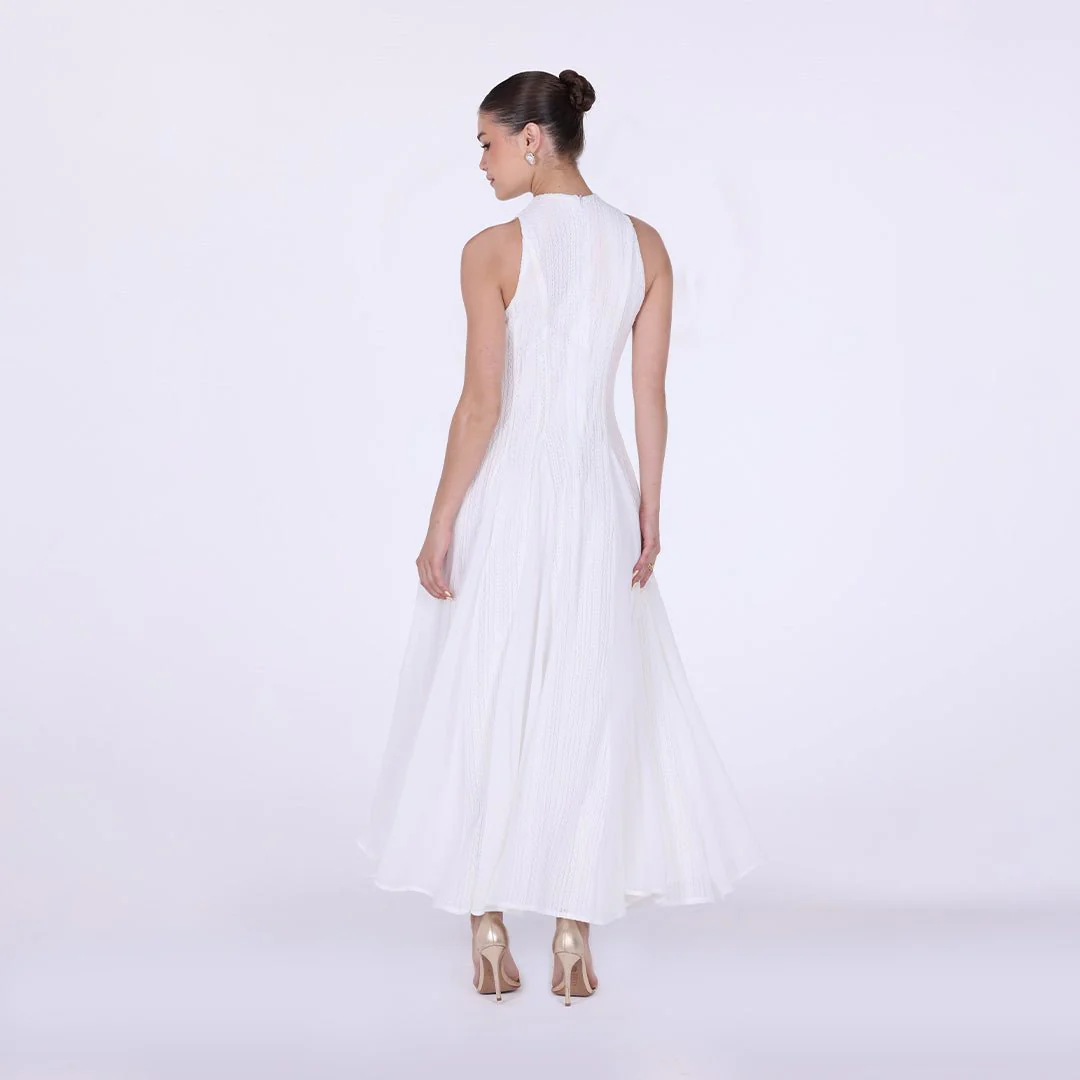 Pleats Aline Skirt Maxi Dress - Image 4
