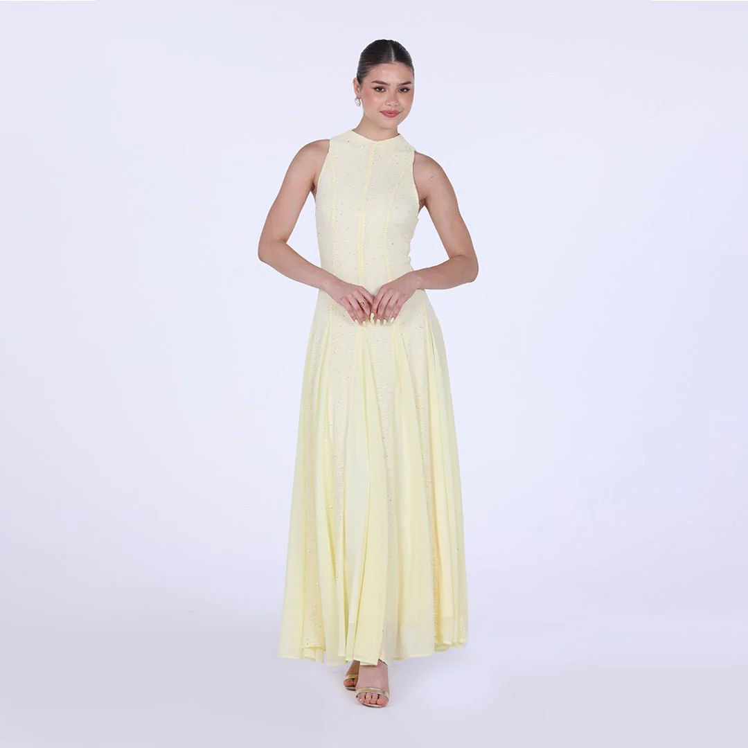 Pleats Aline Skirt Maxi Dress - Image 6
