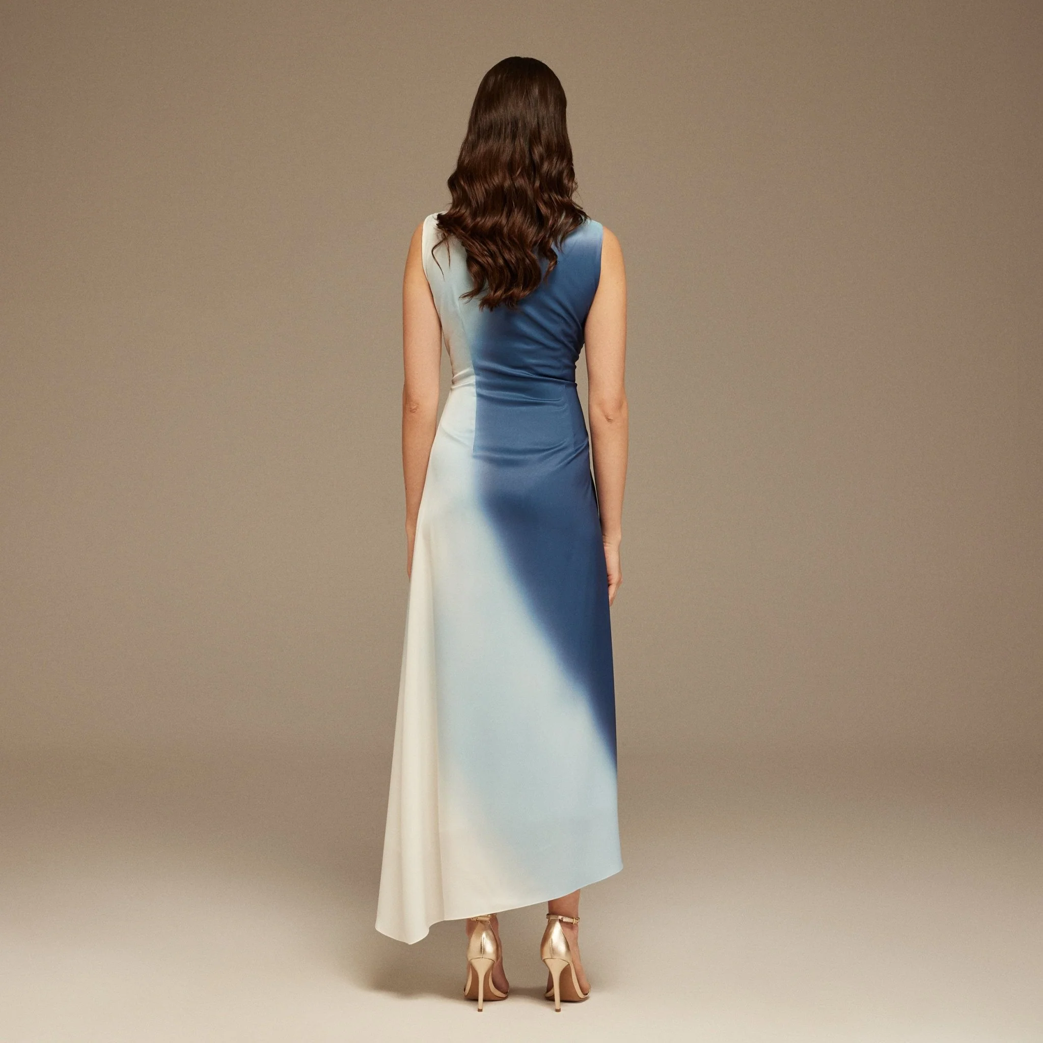 Ombre Sleeveless Gathered Waist Maxi Dress - Image 4