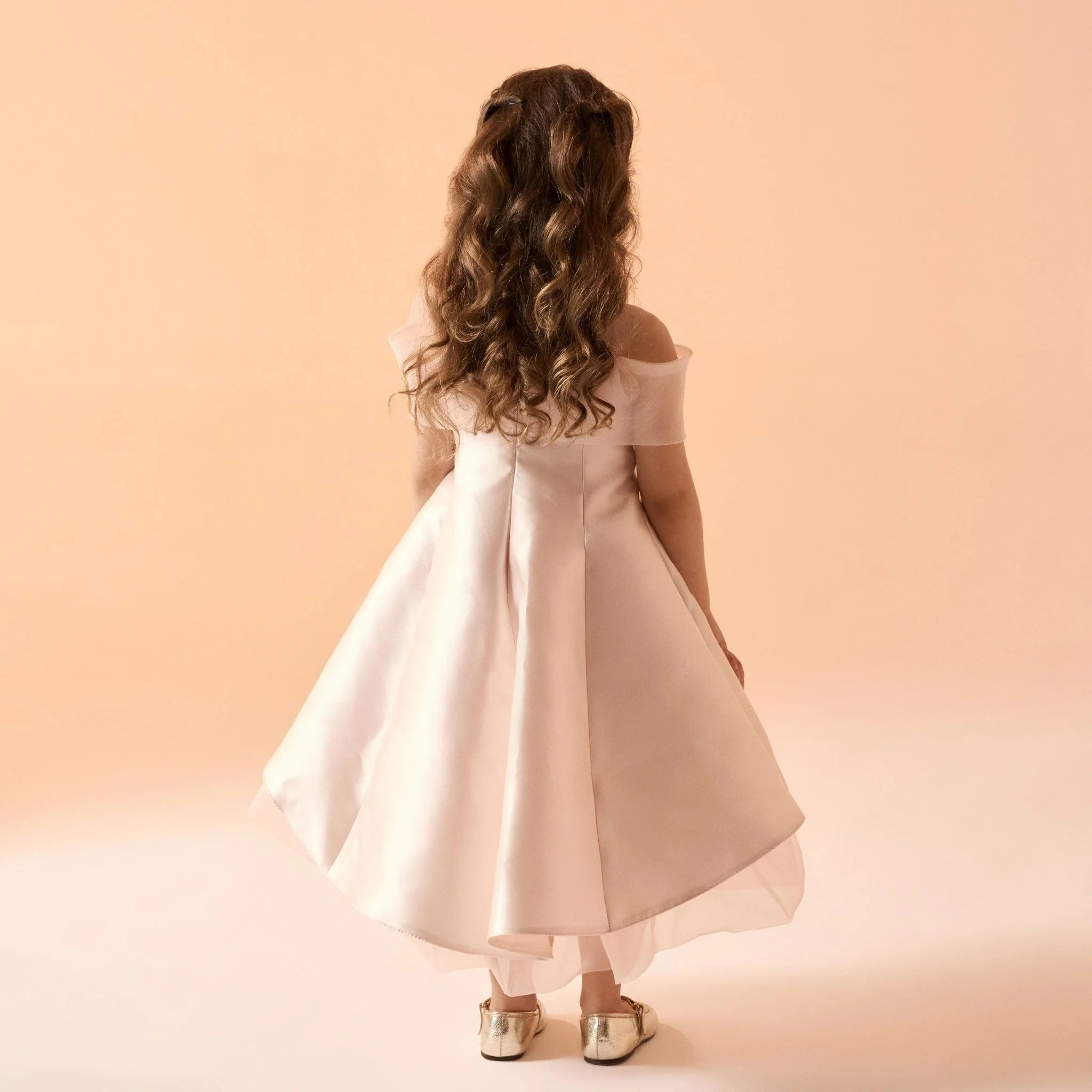 Nude Sleeveless Taffeta Dress - Image 3