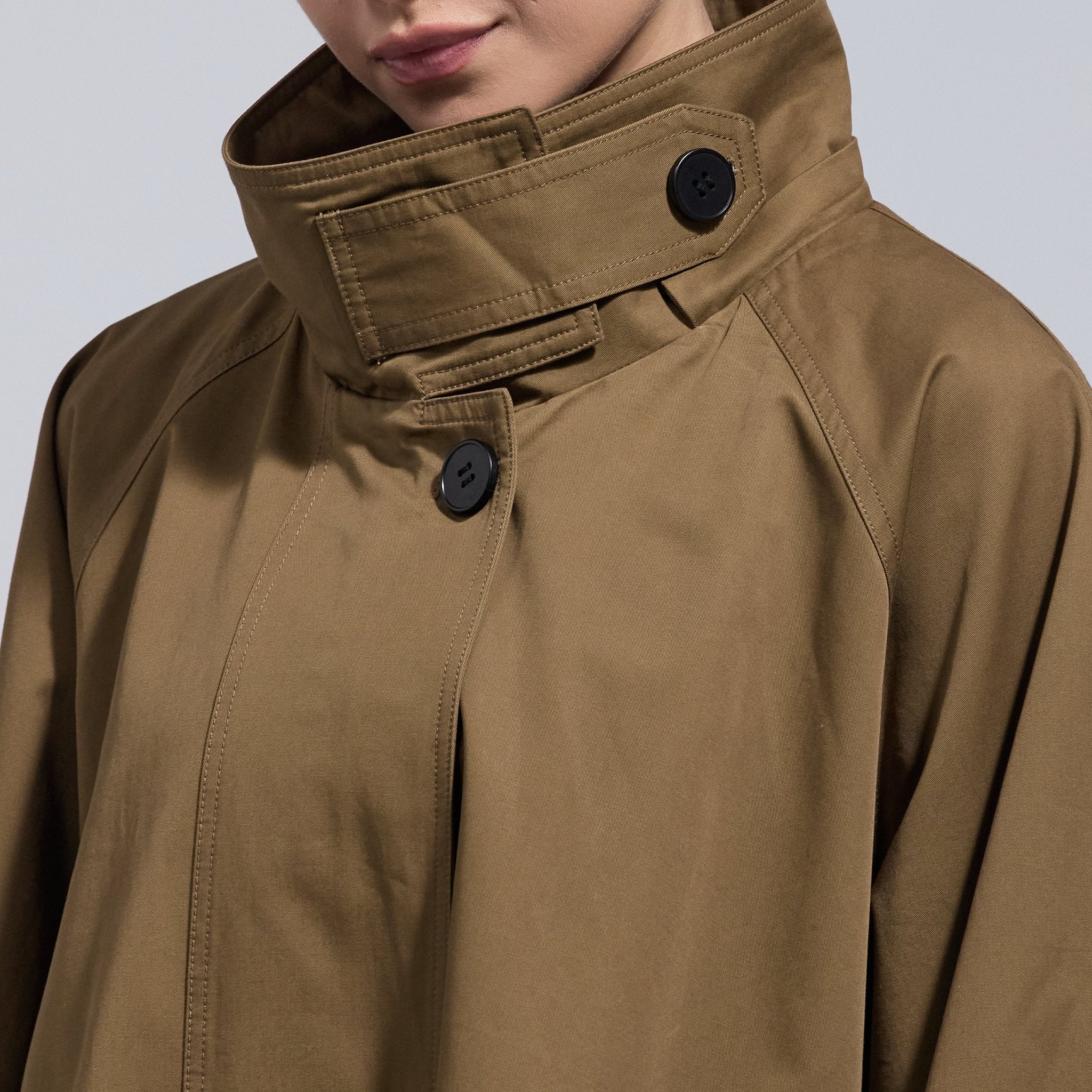Camel Twill Cape Trench Coat - Image 5
