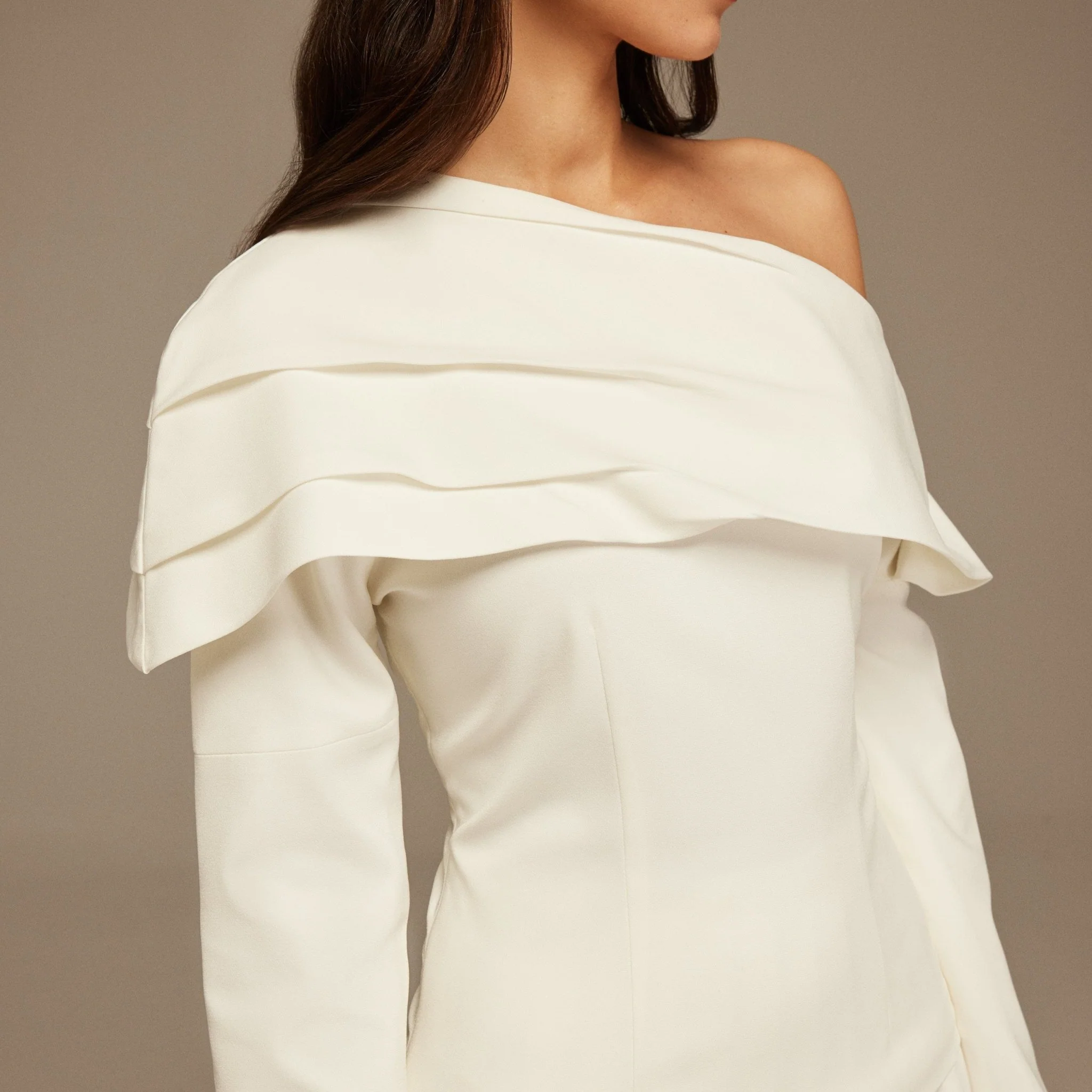 White Dropped Shoulder Long Sleeve Top - Image 5