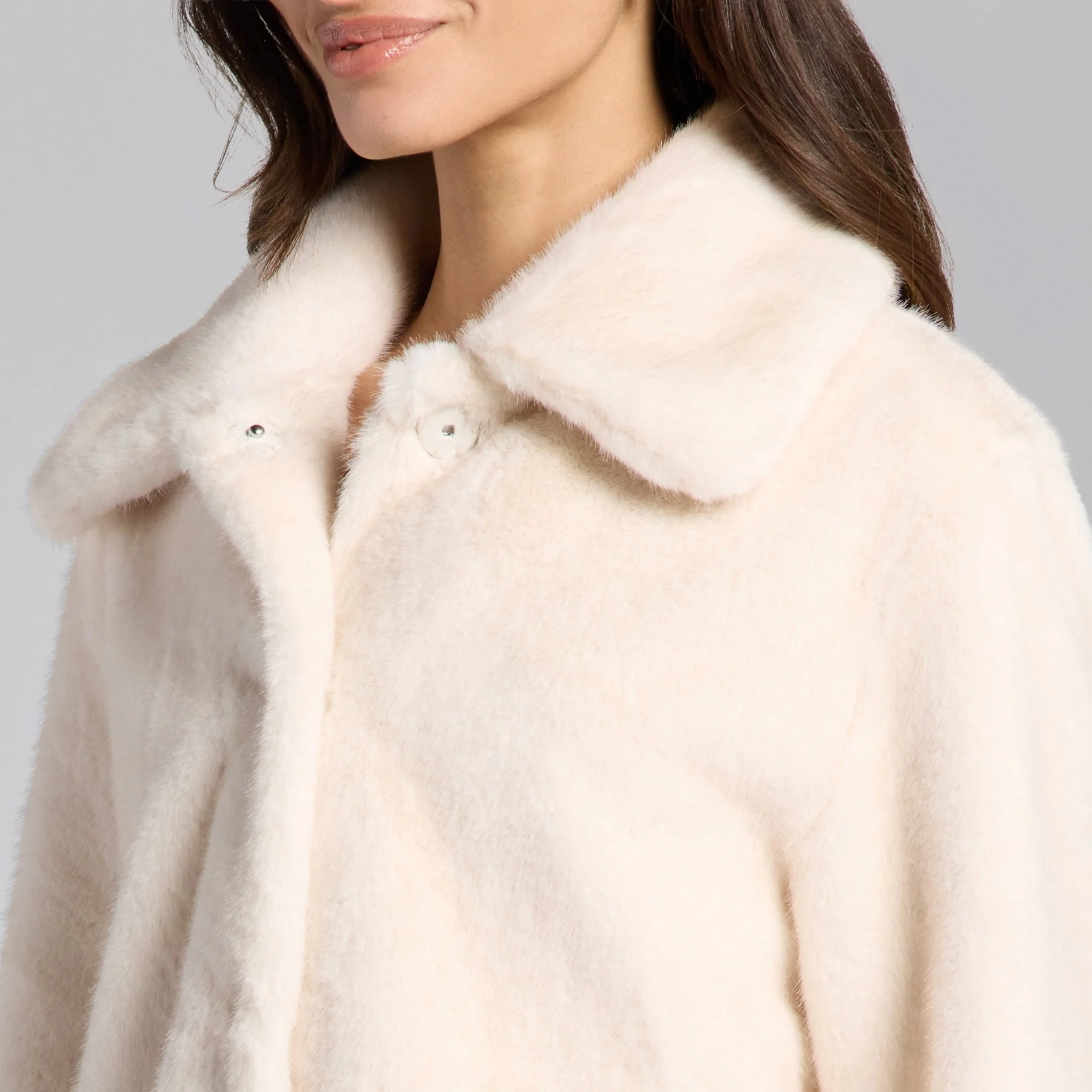White Faux Mink Fur Jacket - Image 4