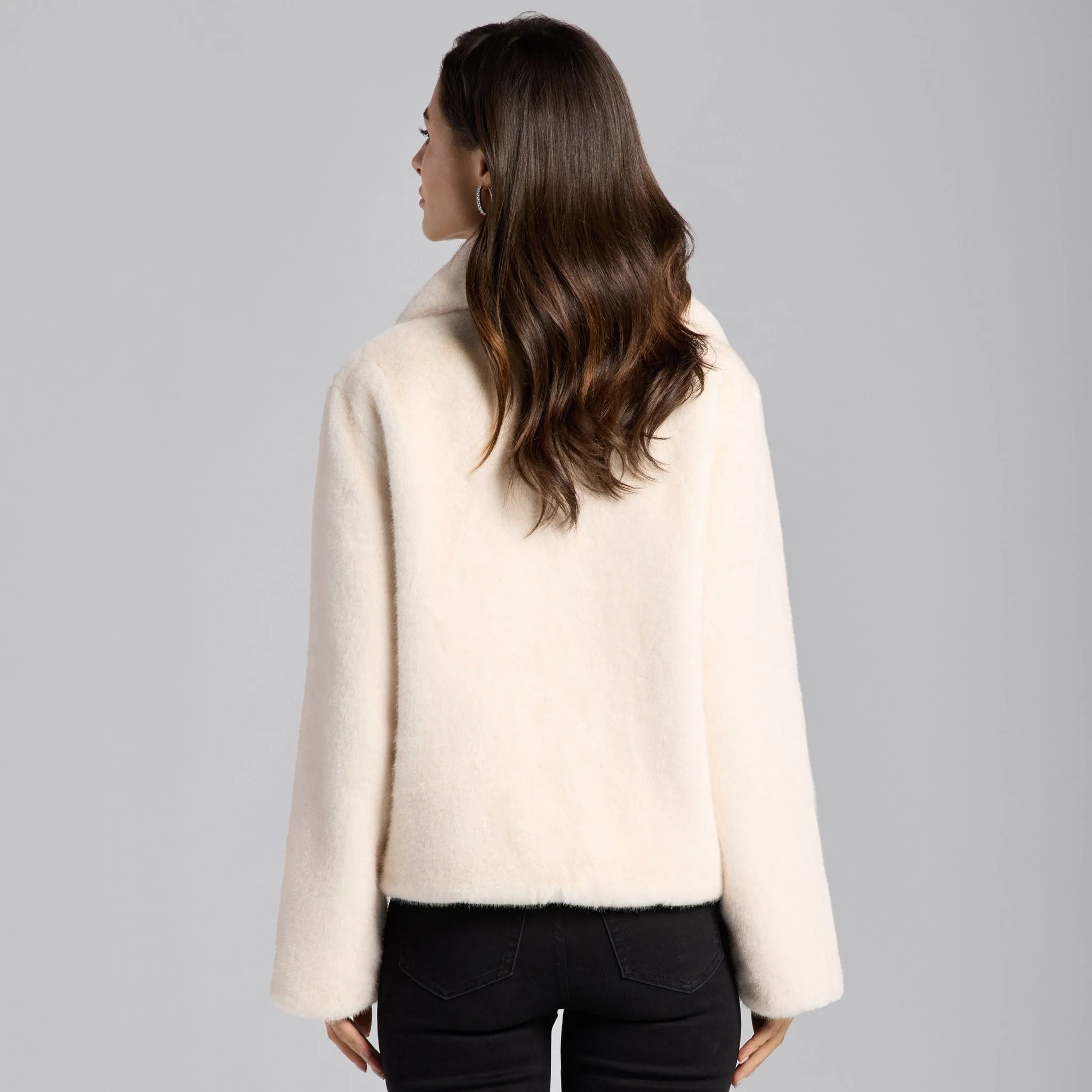 White Faux Mink Fur Jacket - Image 5