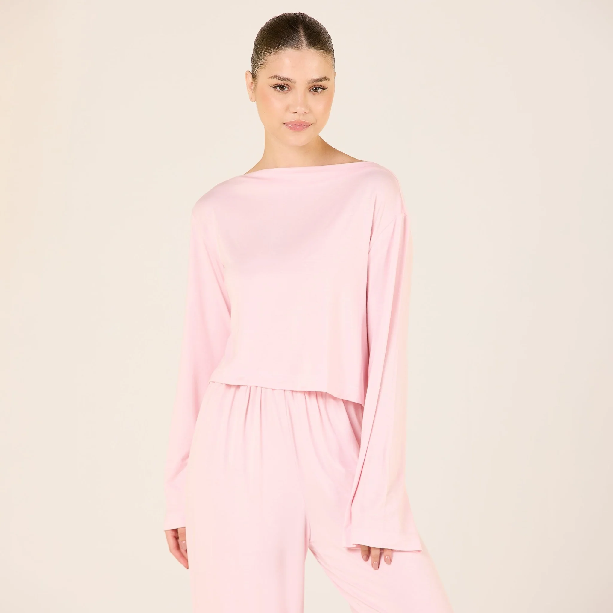 Wide Fit Bamboo Boat Neckline Top - Image 11