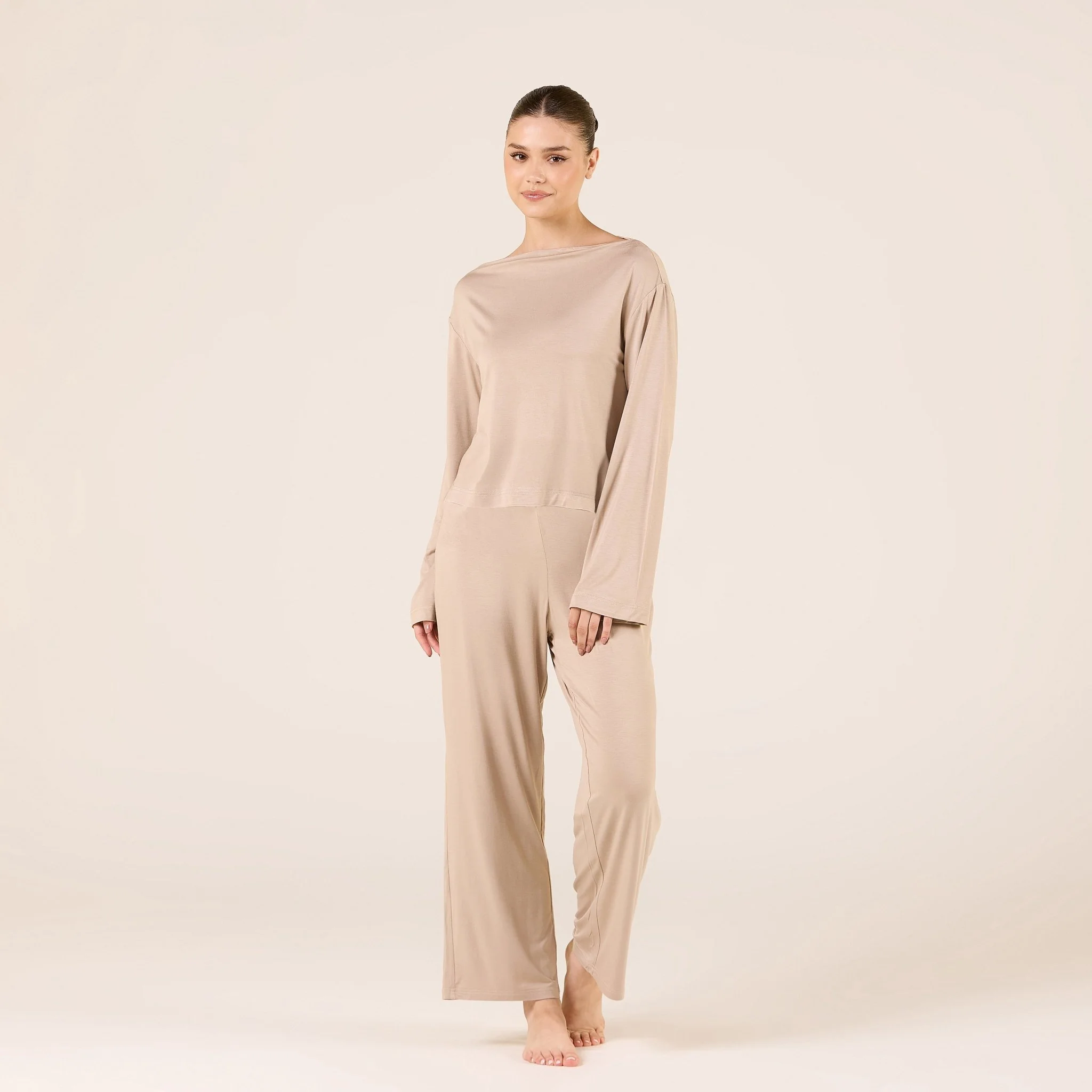 Wide Fit Bamboo Boat Neckline Top - Image 2
