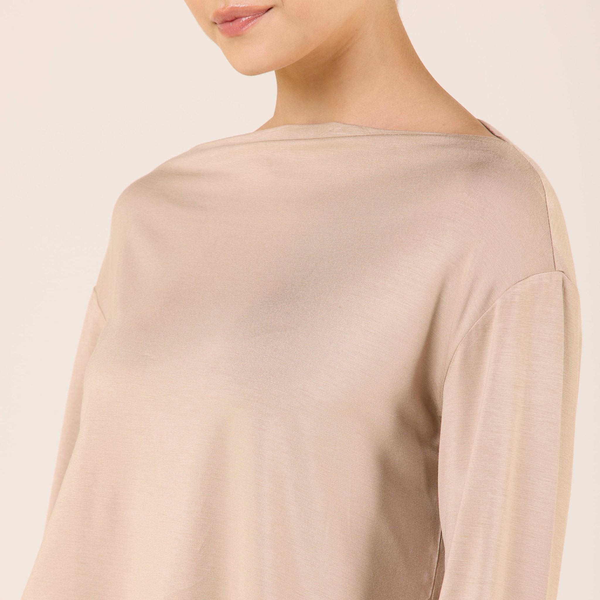 Wide Fit Bamboo Boat Neckline Top - Image 3