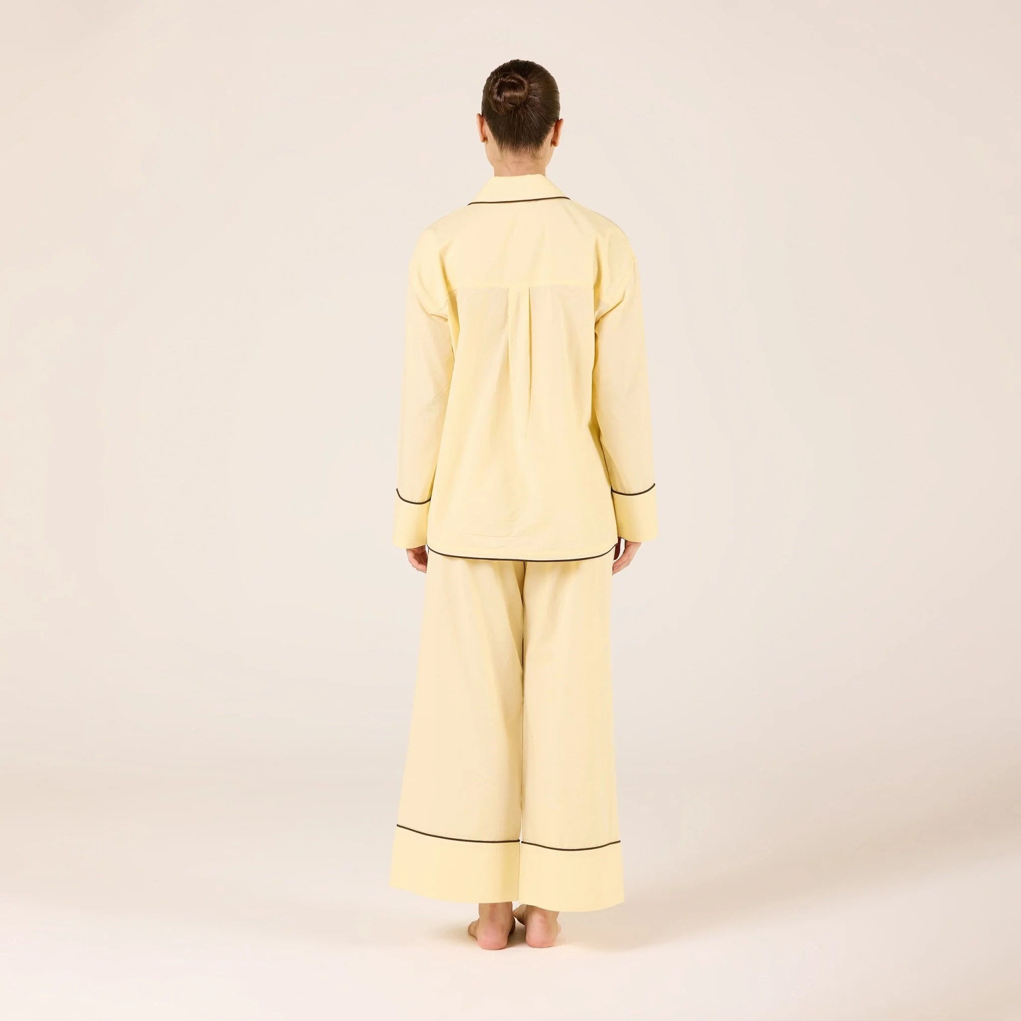 Yellow Wide Leg Pants with Elastic Waist - Image 3